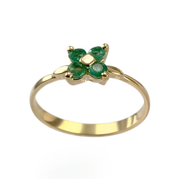 Bague d'occasion or 750 jaune émeraudes