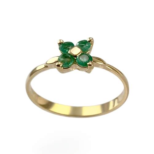 Bague d'occasion or 750 jaune émeraudes