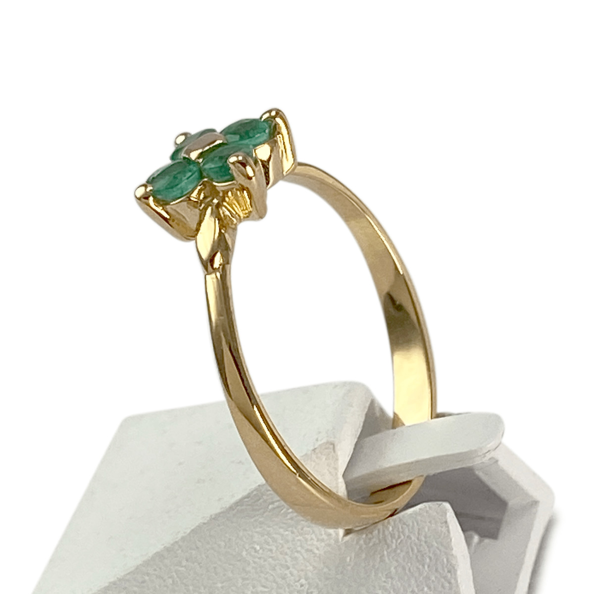 Bague d'occasion or 750 jaune émeraudes - vue 2