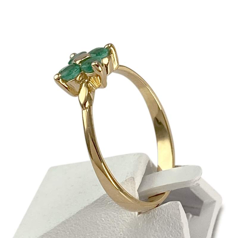 Bague d'occasion or 750 jaune émeraudes - vue 2