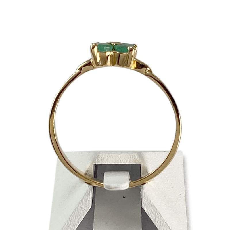 Bague d'occasion or 750 jaune émeraudes - vue 3