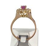 Bague d'occasion or 750 rose zirconias rubis - vue 3