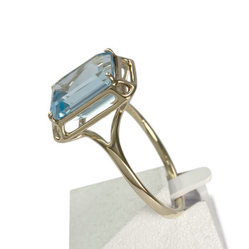 Bague d'occasion or 375 jaune topaze swiss blue