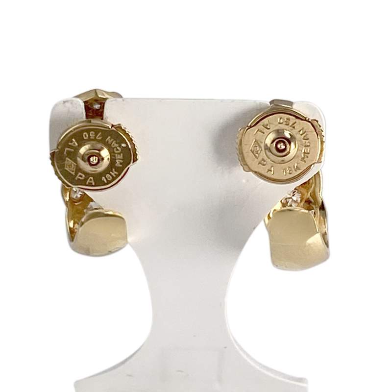Boucles d'oreilles d'occasion or 750 jaune diamants - vue 3