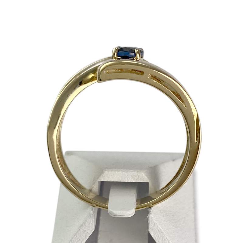 Bague d'occasion or 750 2 tons diamants saphir - vue 3