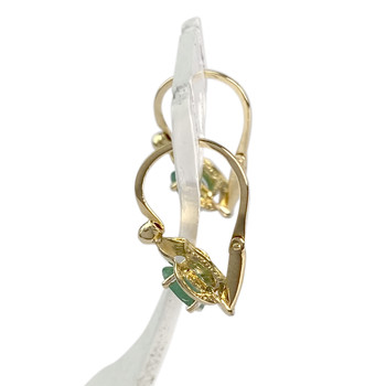 Boucles d'oreilles d'occasion or 750 2 tons émeraudes