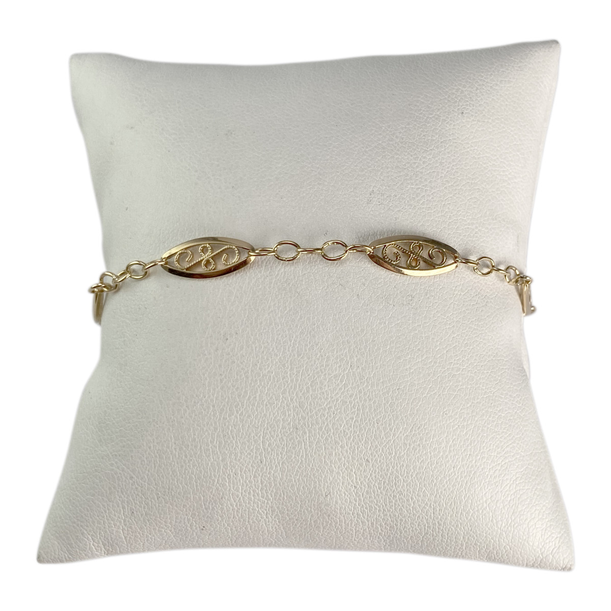 Bracelet d'occasion or 750 jaune filigrannes maille fantaisie