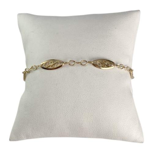 Bracelet d'occasion or 750 jaune filigrannes maille fantaisie
