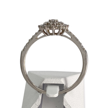 Bague d'occasion or 750 blanc diamants synthetiques