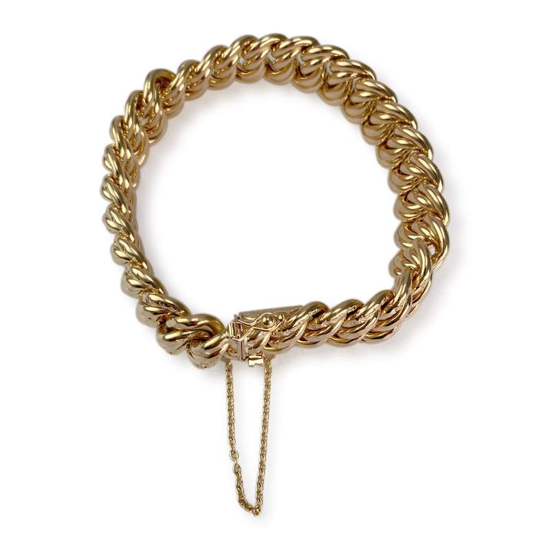 Pre-owned 750 gold bracelet with American-style links - view 2