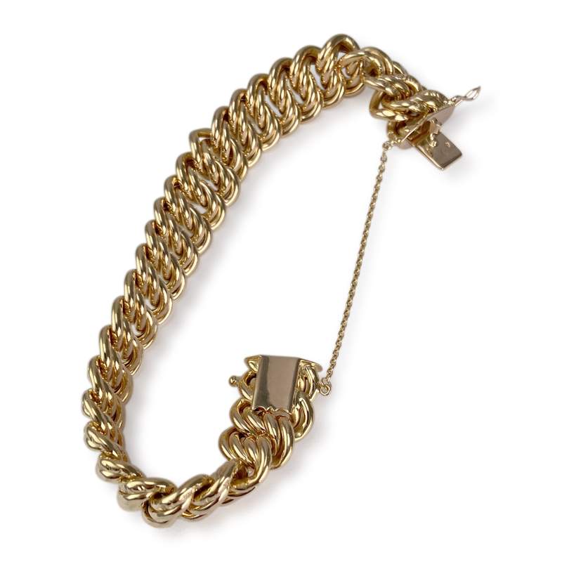Pre-owned 14K gold bracelet with American link chain - view 3