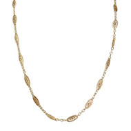 Sautoir d'occasion or 750 jaune filigrannes maille fantaisie