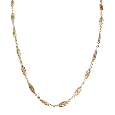 Sautoir d'occasion or 750 jaune filigrannes maille fantaisie