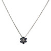 Collier d'occasion or 750 blanc maille forcat diamant saphir - vue V1