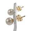 Boucles d'oreilles d'occasion or 750 jaune perles de culture - vue V2