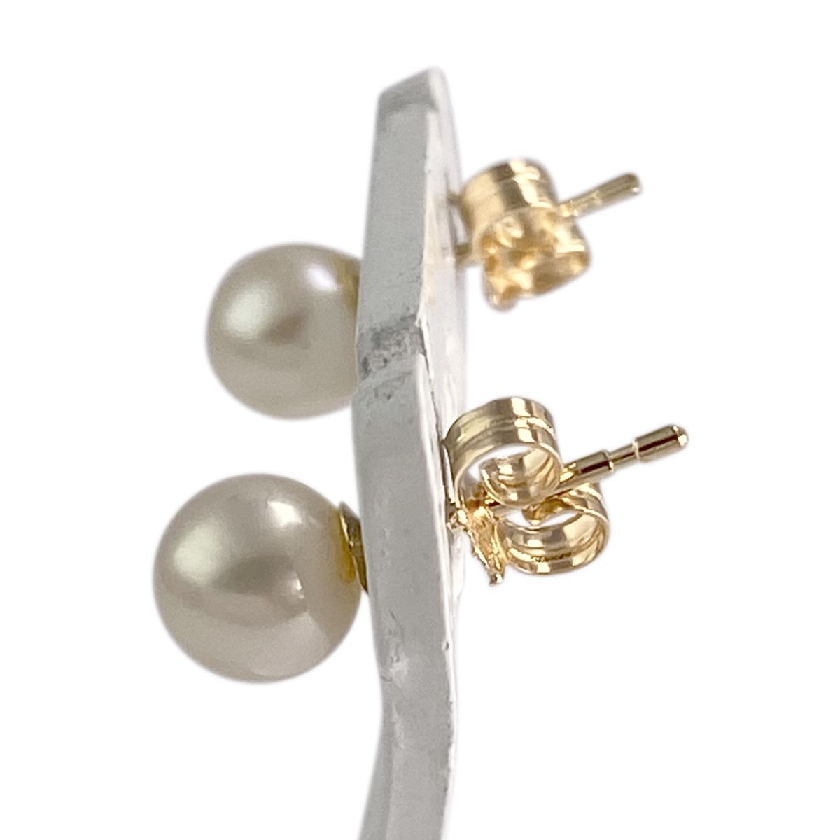 Boucles d'oreilles d'occasion or 750 jaune perles de culture - vue 2