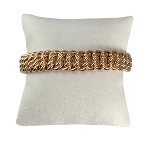 Second hand bracelet 750 yellow gold american mesh