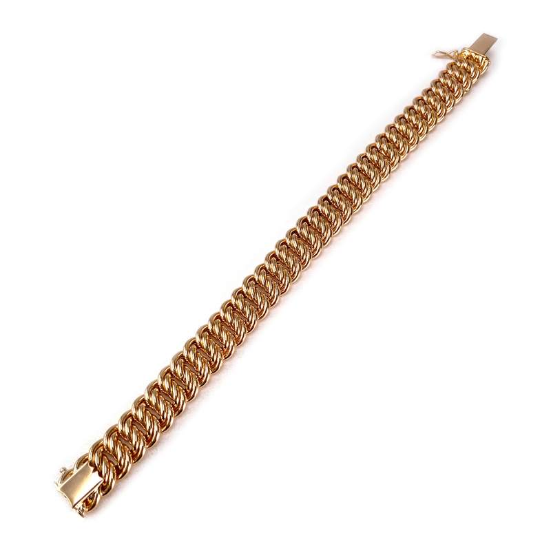 Bracelet d'occasion or 750 jaune maille américaine - vue 2