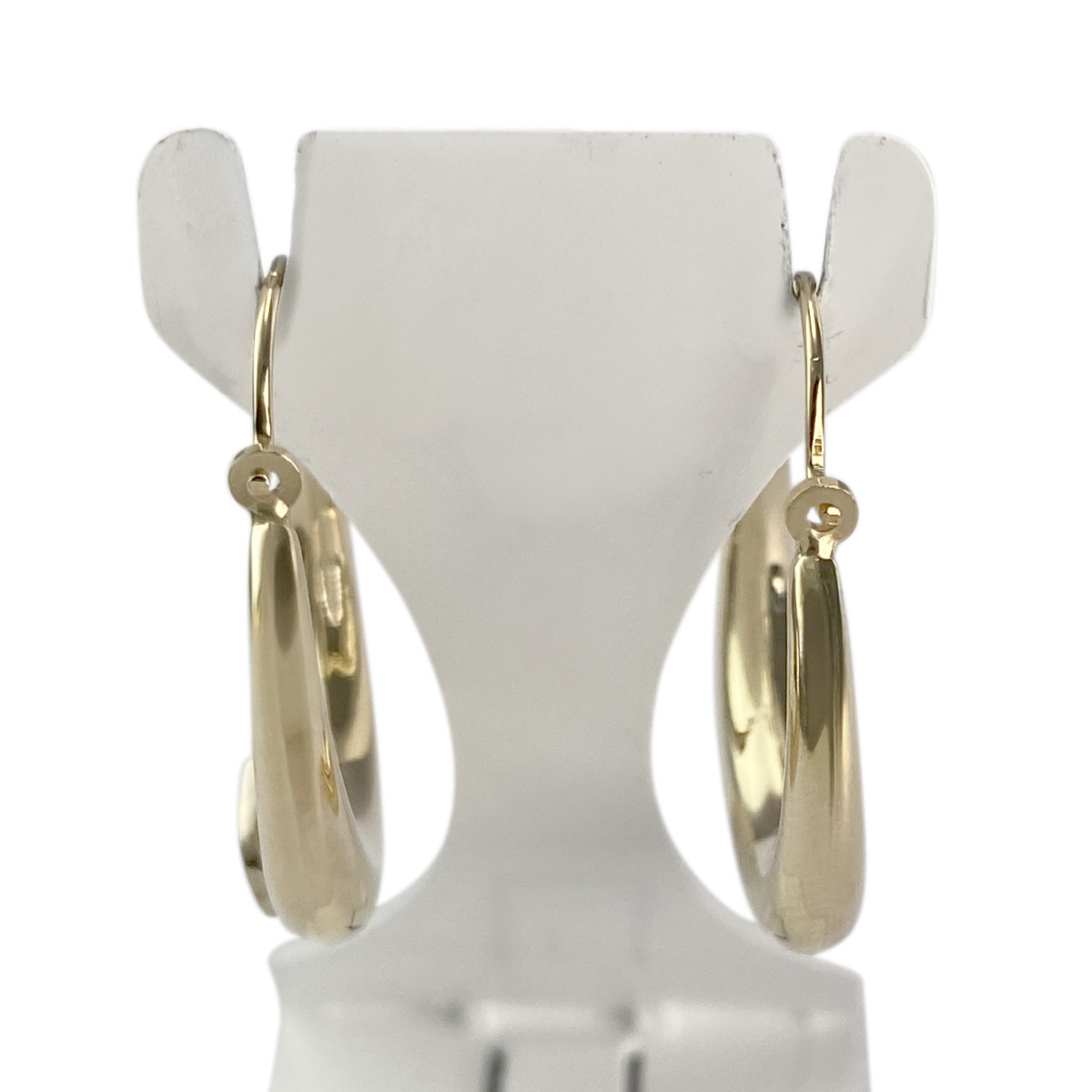 Créoles d'occasion  or 750 2tons diamants - vue 3