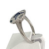 Bague d'occasion or 750 blanc diamants saphirs - vue V2