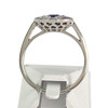 Bague d'occasion or 750 blanc diamants saphirs - vue V3