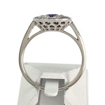 Bague d'occasion or 750 blanc diamants saphirs - vue 3