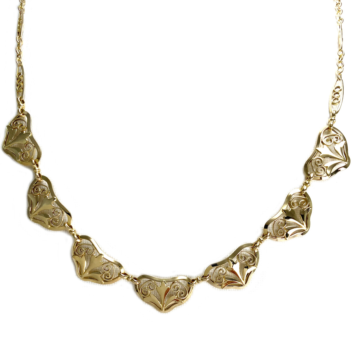 Tweedehands halsketting in 750 geel goud, fantasiesteek