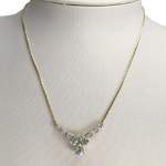 Collier d'occasion en or bicolore 750, maille haricot et diamants, 41 cm - vue 2