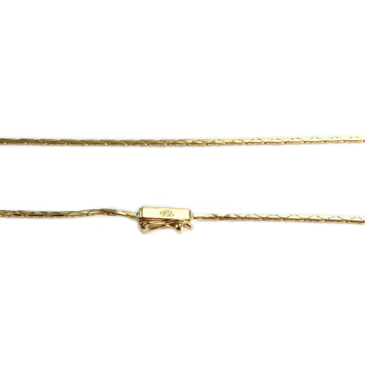 Collier d'occasion  or 750 2 tons maille haricot diamants topazes bleues traitées - vue 3