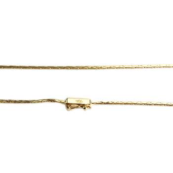 Collier d'occasion en or bicolore 750, maille haricot et diamants, 41 cm