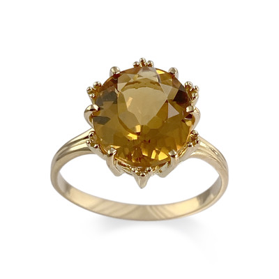 Second-hand gold 750 yellow citrine ring