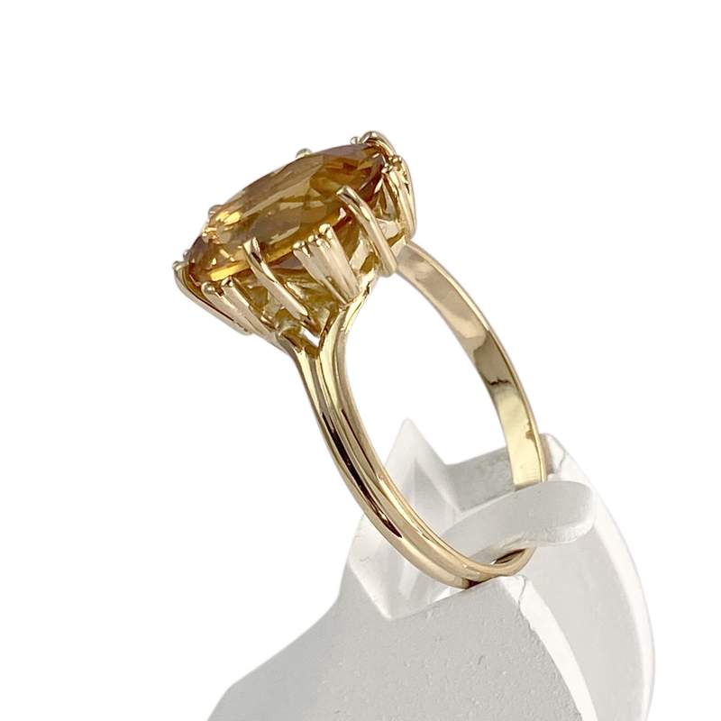 Tweedehands goud 750 gele citrien ring - bekijk 2