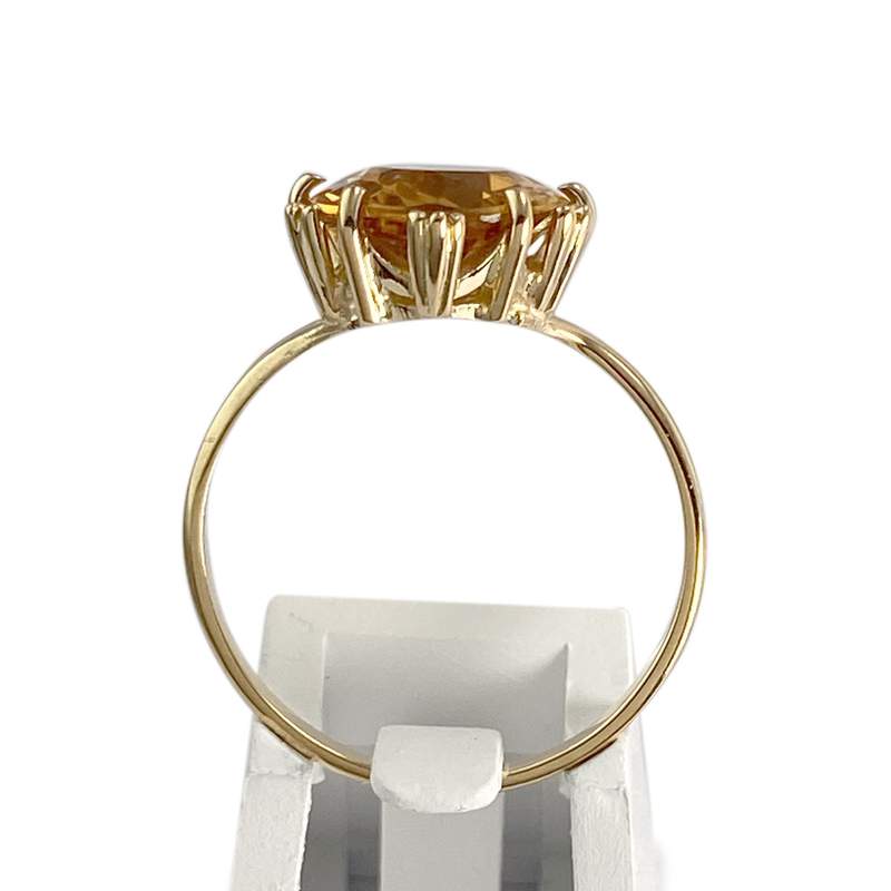 Tweedehands goud 750 gele citrien ring - bekijk 3
