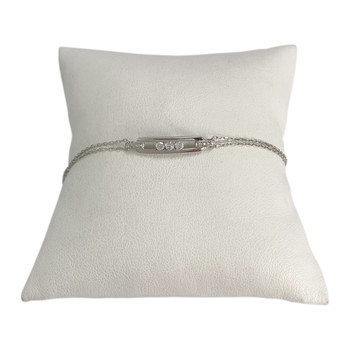 Bracelet d'occasion or 750 blanc maille forçat zirconias