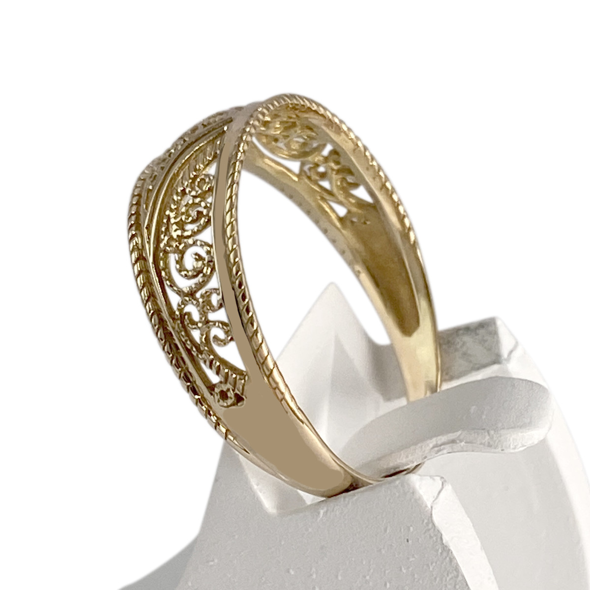 Bague d'occasion or 750 jaune motifs fantaisie - vue 2