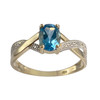 Bague d'occasion  or 750 2 tons topaze bleue traitée - vue V1