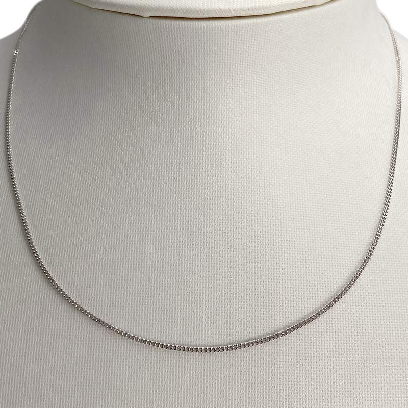 Chaîne d'occasion or 750 blanc maille gourmette 40.5 cm - vue 2
