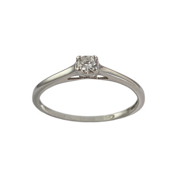 Solitaire d'occasion or 375 blanc diamant