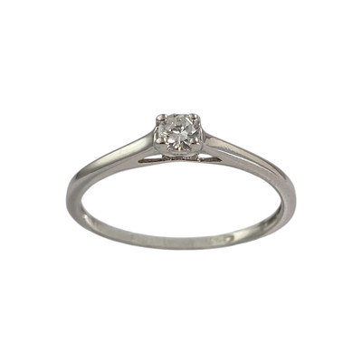 Solitaire d'occasion or 375 blanc diamant