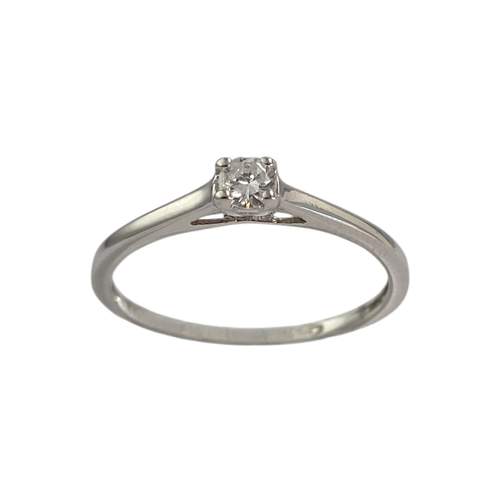 Solitaire d'occasion or 375 blanc diamant