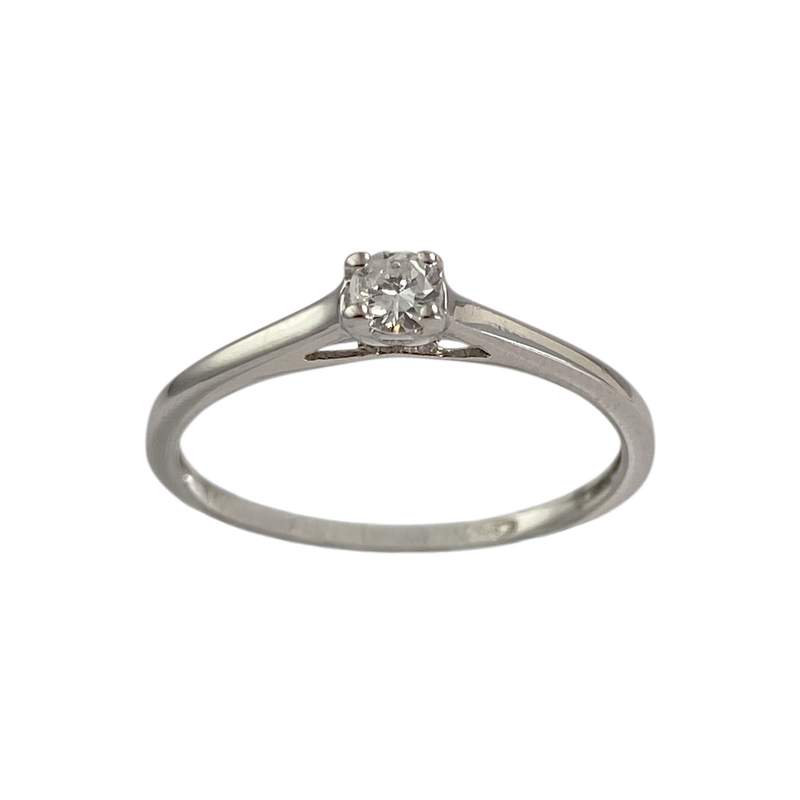Solitaire d'occasion or 375 blanc diamant - vue 1