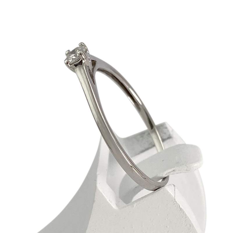 Solitaire d'occasion or 375 blanc diamant - vue 2