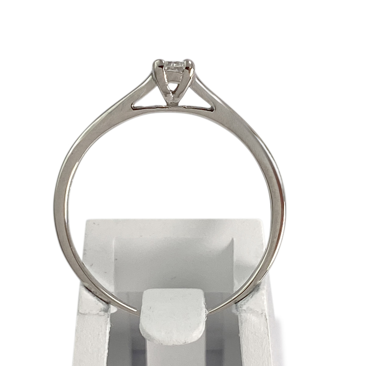 Solitaire d'occasion or 375 blanc diamant - vue 3