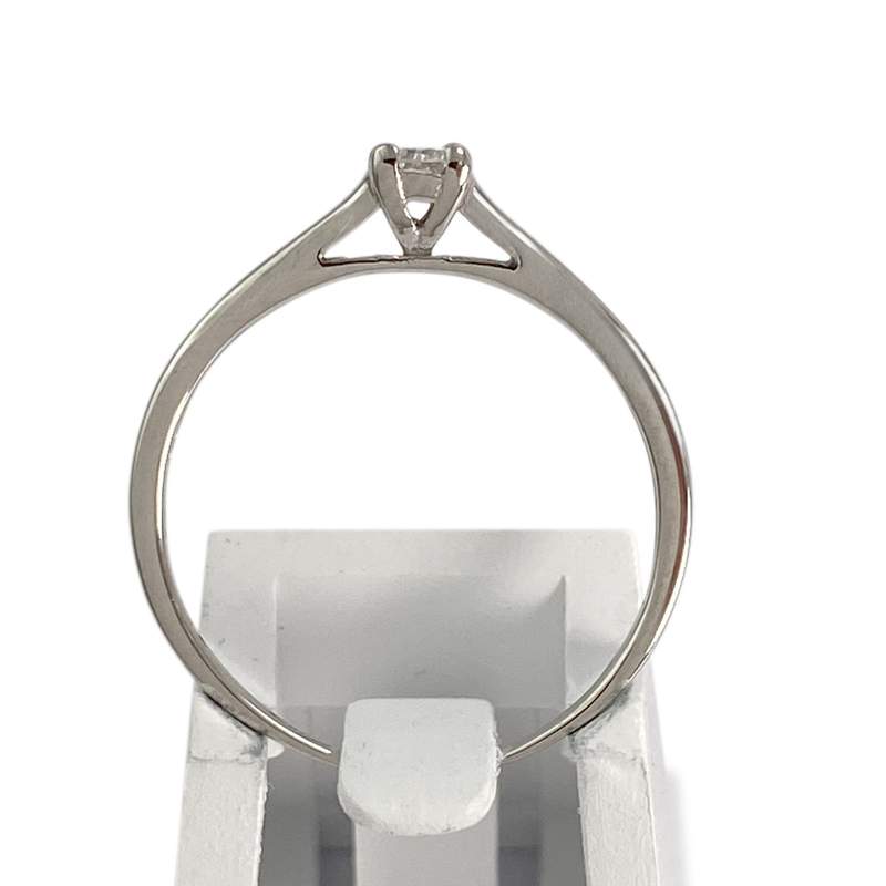 Solitaire d'occasion or 375 blanc diamant - vue 3
