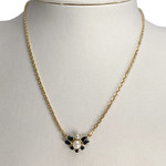 Collier d'occasion or 750 jaune maille forçat saphirs perles de culture - vue 2