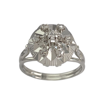 Bague d'occasion or 750 blanc diamants