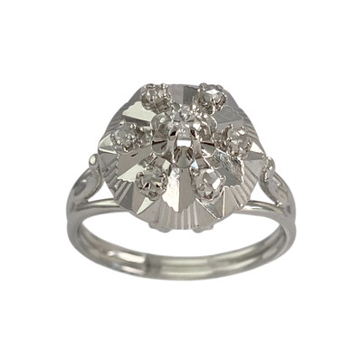 Bague d'occasion or 750 blanc diamants - vue 1