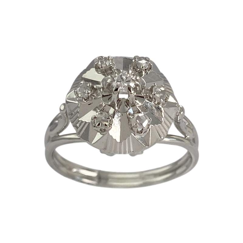 Bague d'occasion or 750 blanc diamants - vue 1