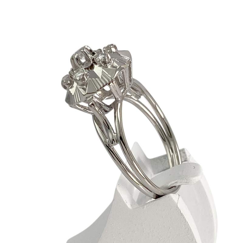 Bague d'occasion or 750 blanc diamants - vue 2