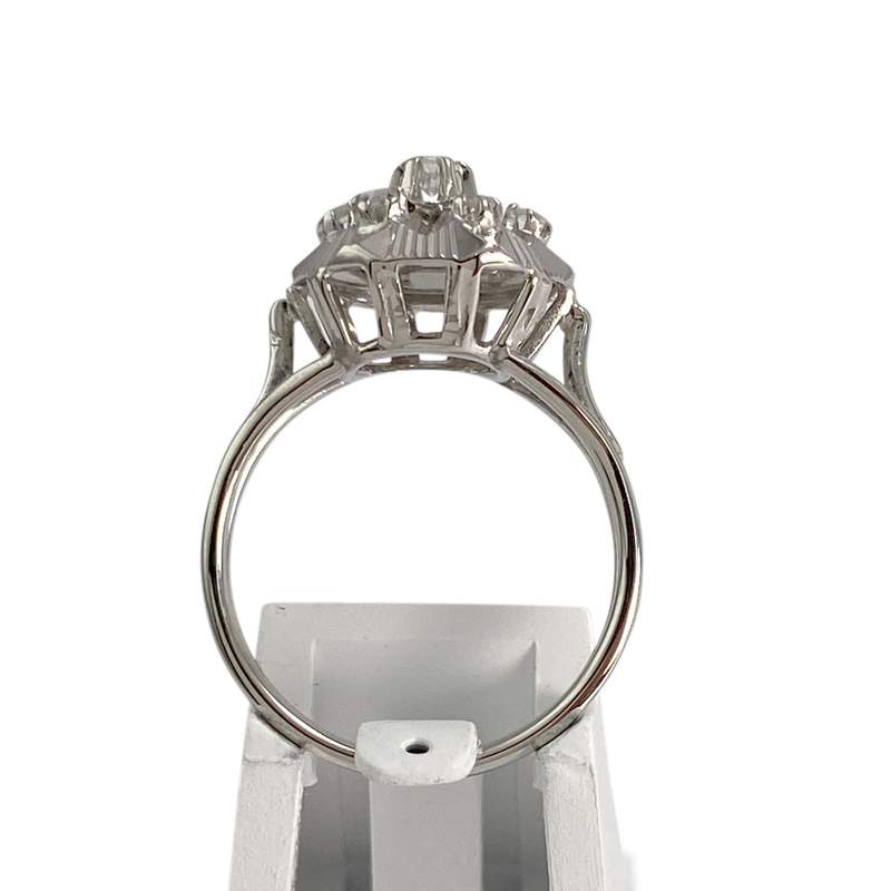 Bague d'occasion or 750 blanc diamants - vue 3